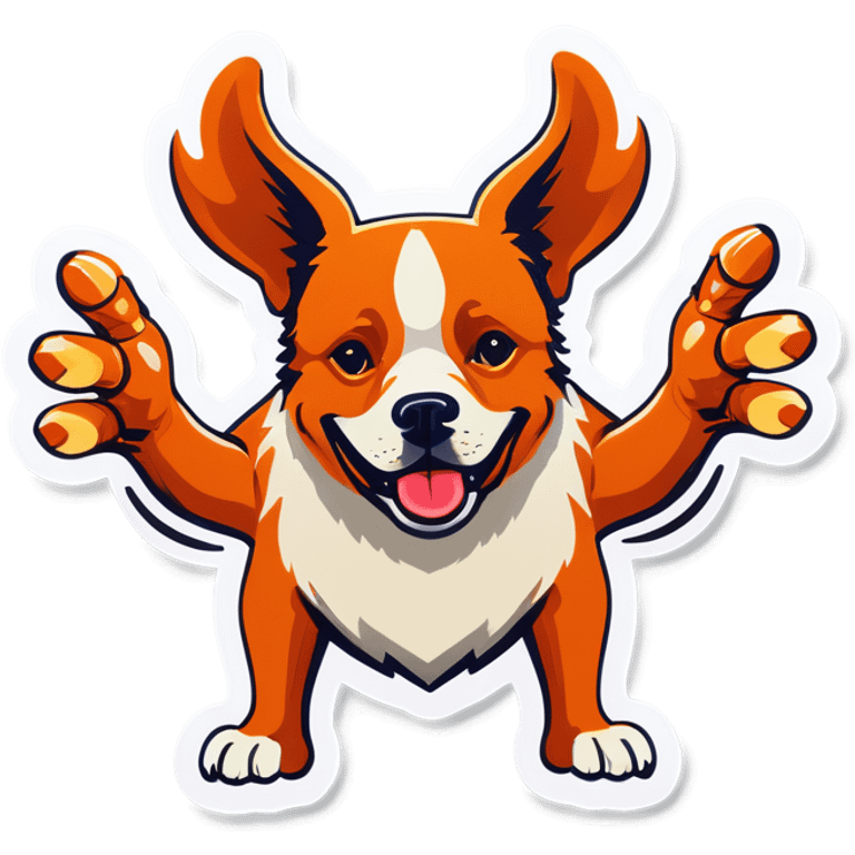 dog with fourteen hands emoji