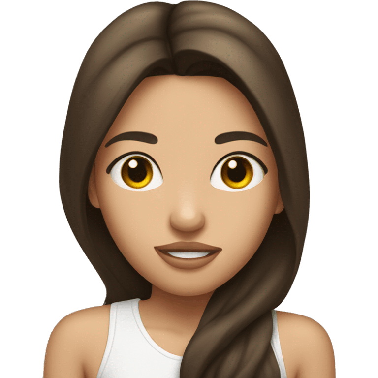 brunette tan girl kissing white brunette man emoji