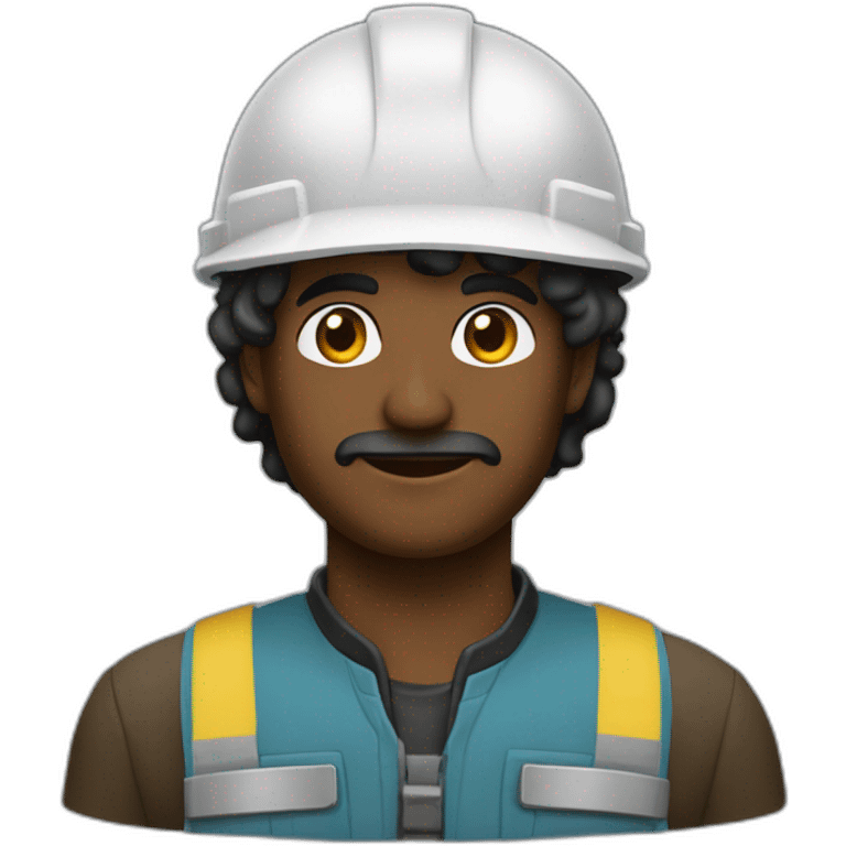 ingeniero pelo negro , con casco y que diga Jhan emoji