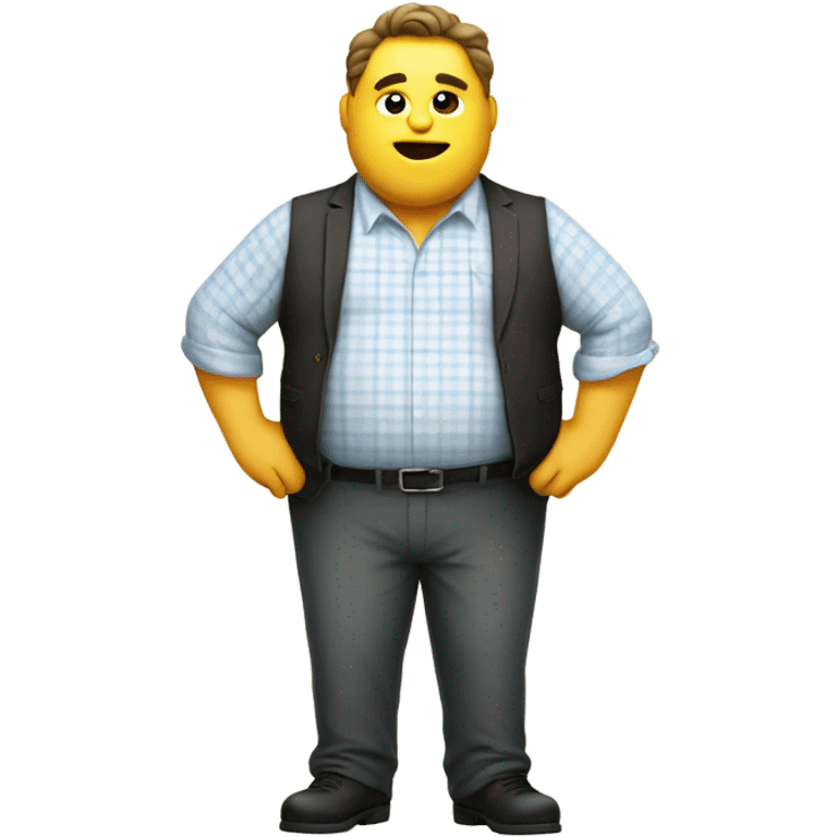 Fat man with shirt saying I love Vermont emoji