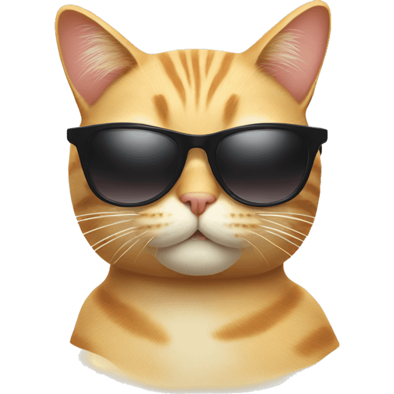 cat with sunglasses on the beach emoji