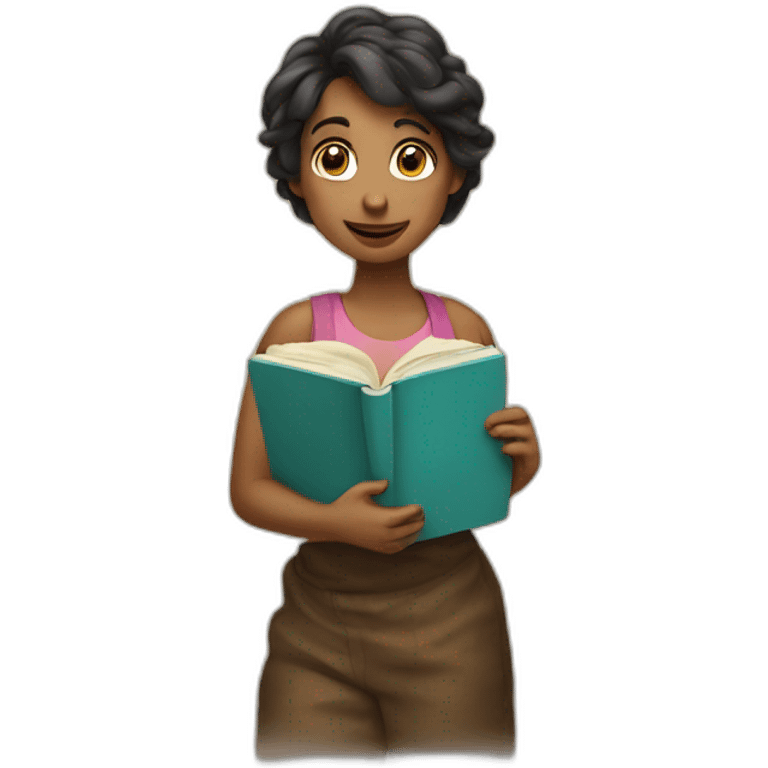 banania holding a book to her emoji