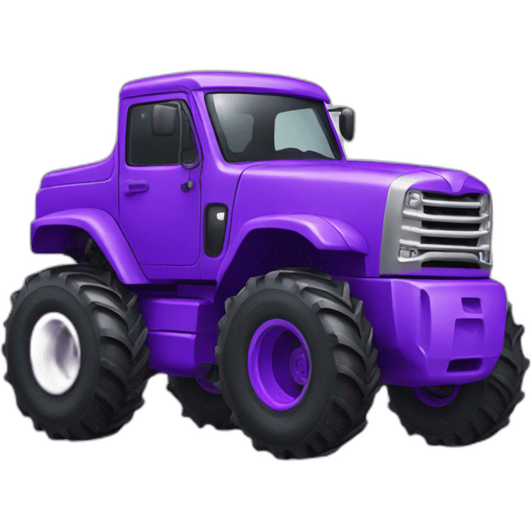 Purple monster truck tractor emoji