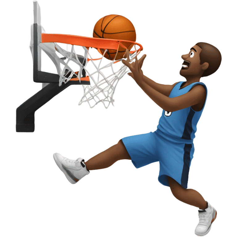 A person air balling a basketball shot emoji