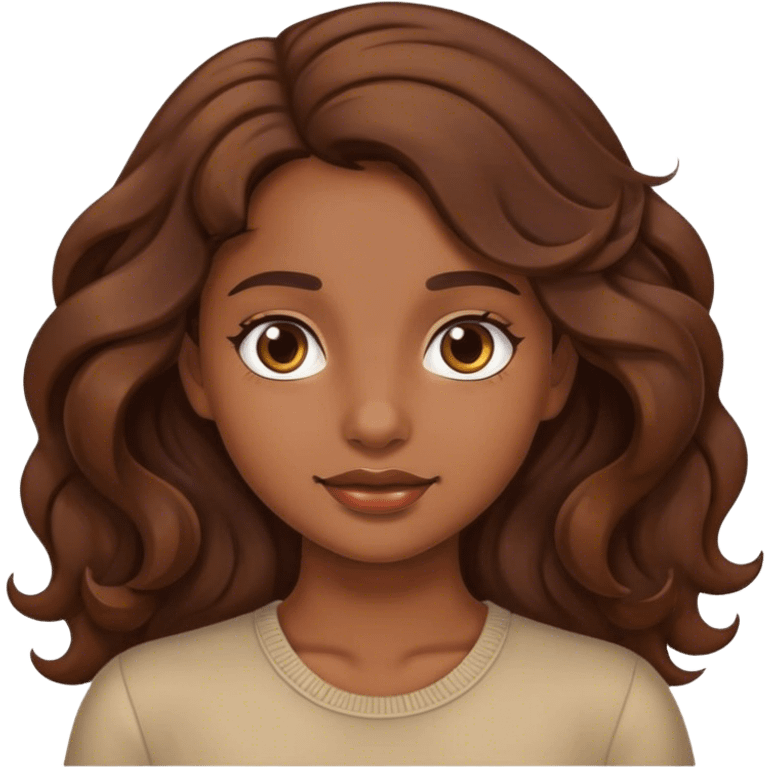 Brown wavy hair girl emoji