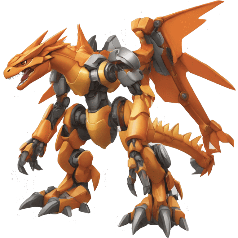 Mechanical Tyrantrum-Charizard-Medabot-Mecha full body emoji