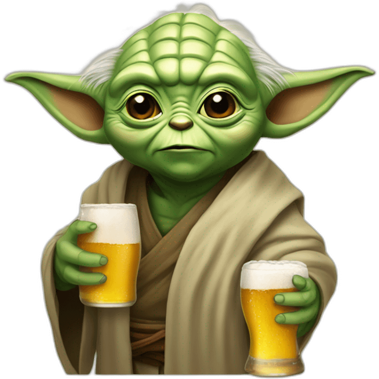 Yoda avec une bière emoji