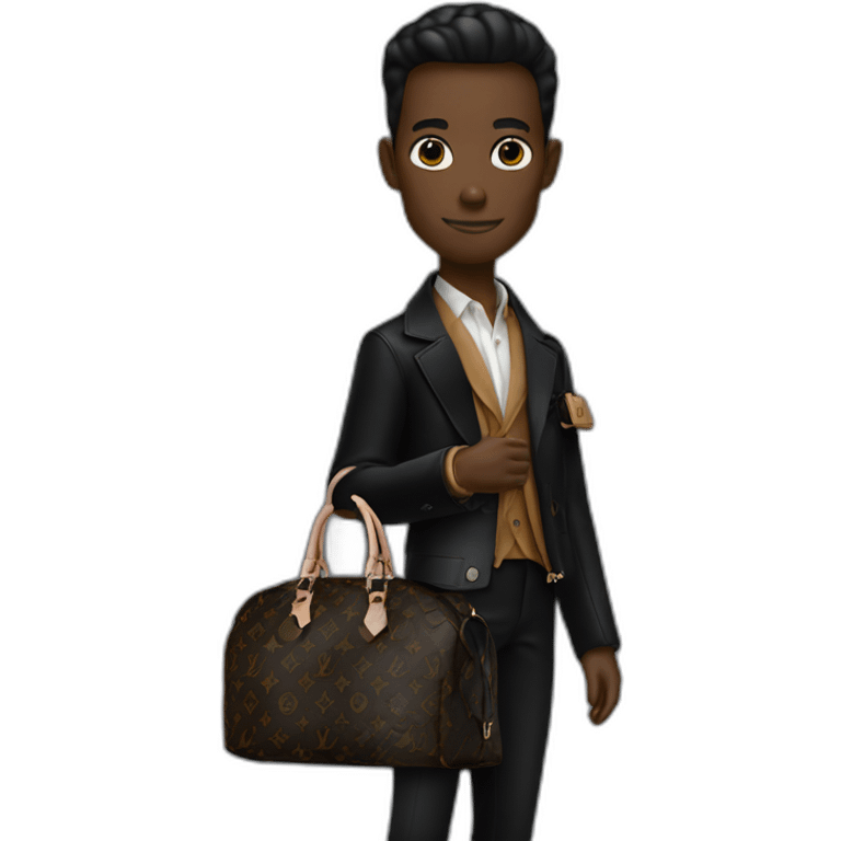 Homme noir, en Louis Vuitton  emoji