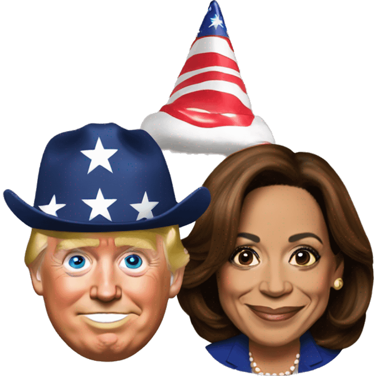 kamala harris with trump hat emoji