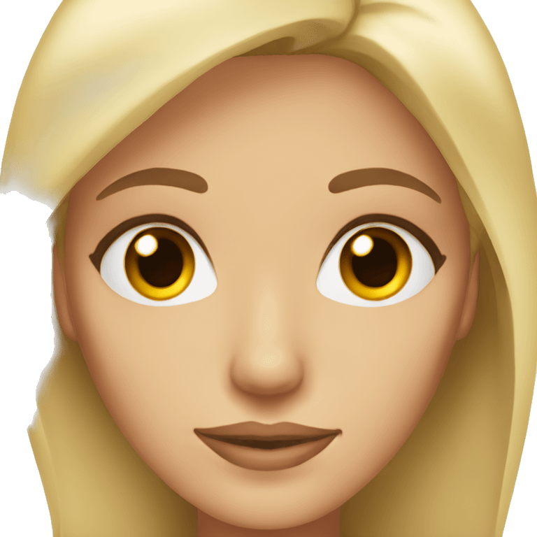 Blonde woman with brown eyes, long eyelashes emoji