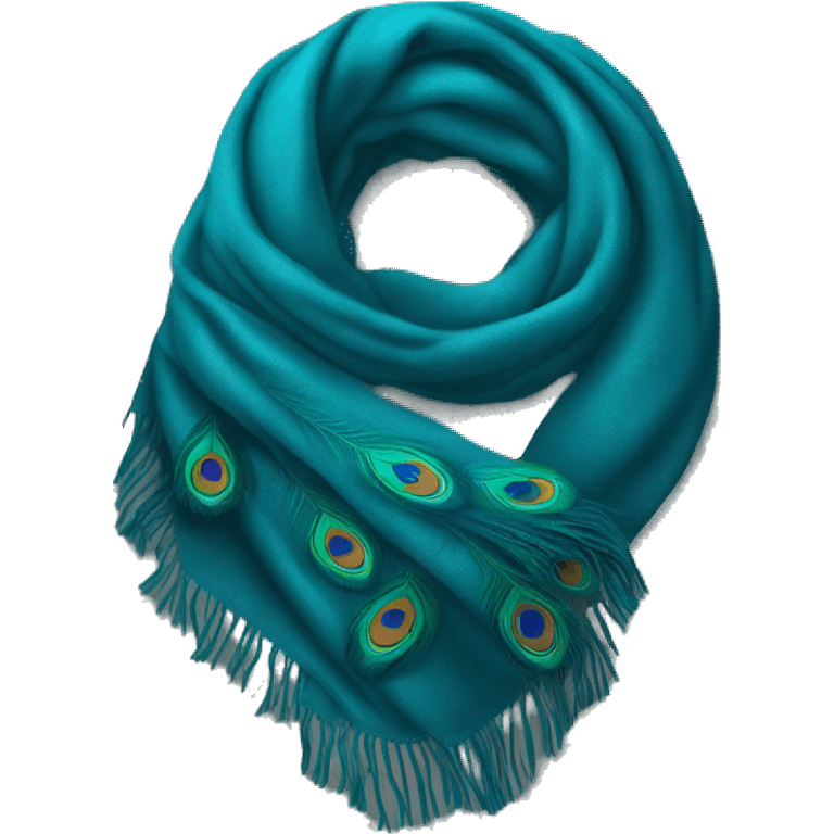 Realistic peacock blue winter scarf isolated. emoji