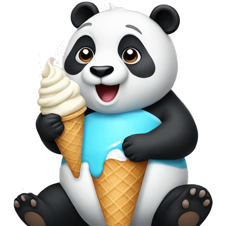 Panda eating ice cream emoji