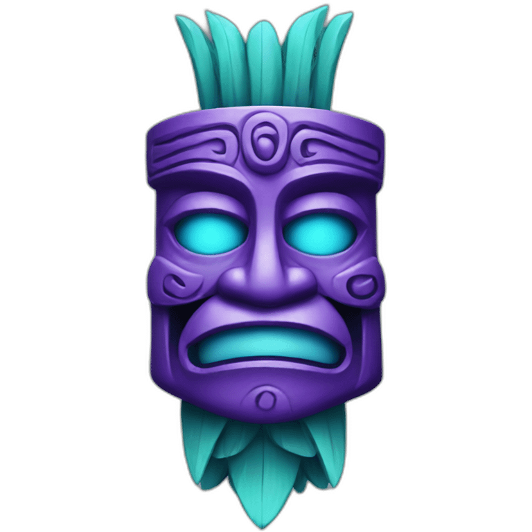 purple and cyan tiki god alcohol emoji