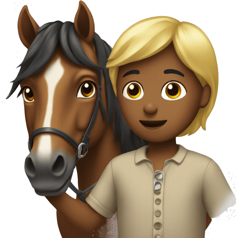 Kid with horse  emoji