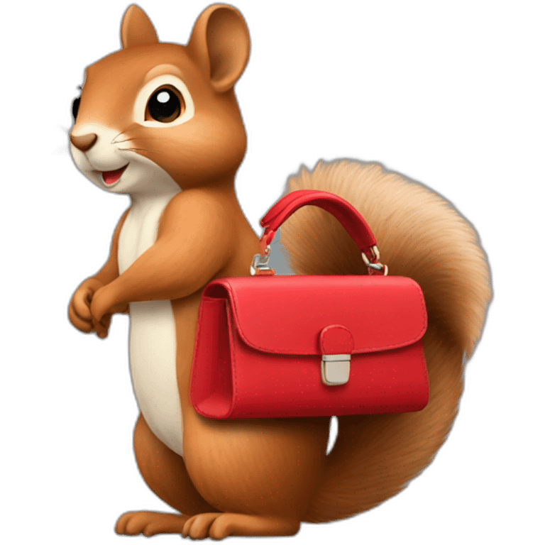 squirrel with a red handbag emoji