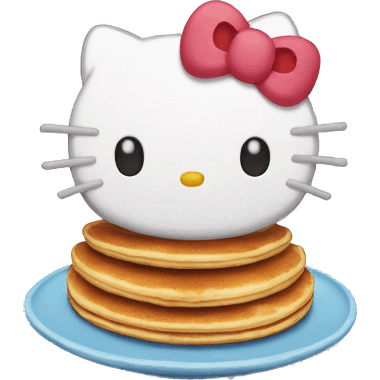 2d hello Kitty as a pancake emoji