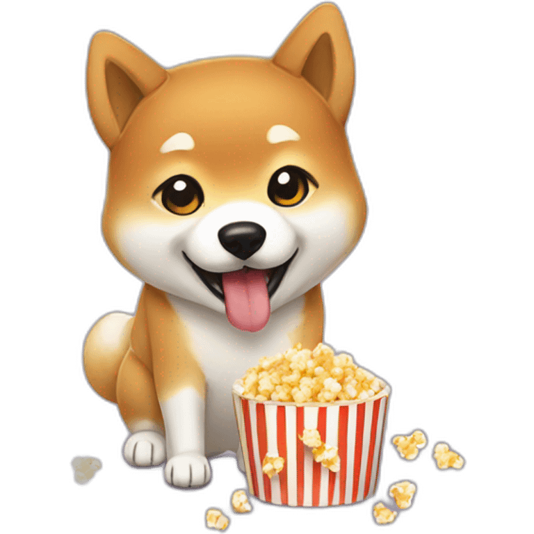 Shiba eating pop corn emoji