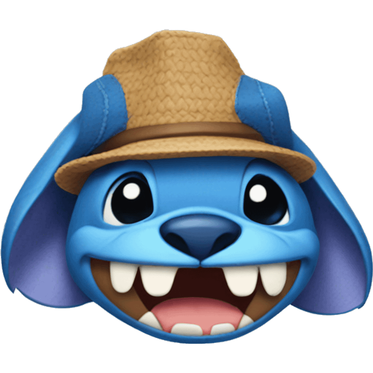 Stitch wearing a hat emoji