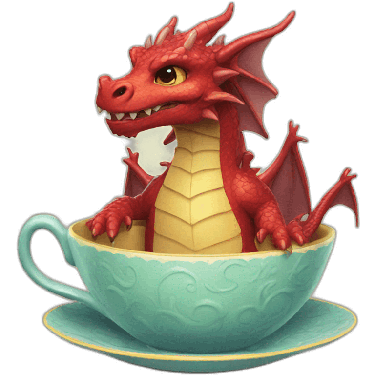 Dragon in the teacup emoji