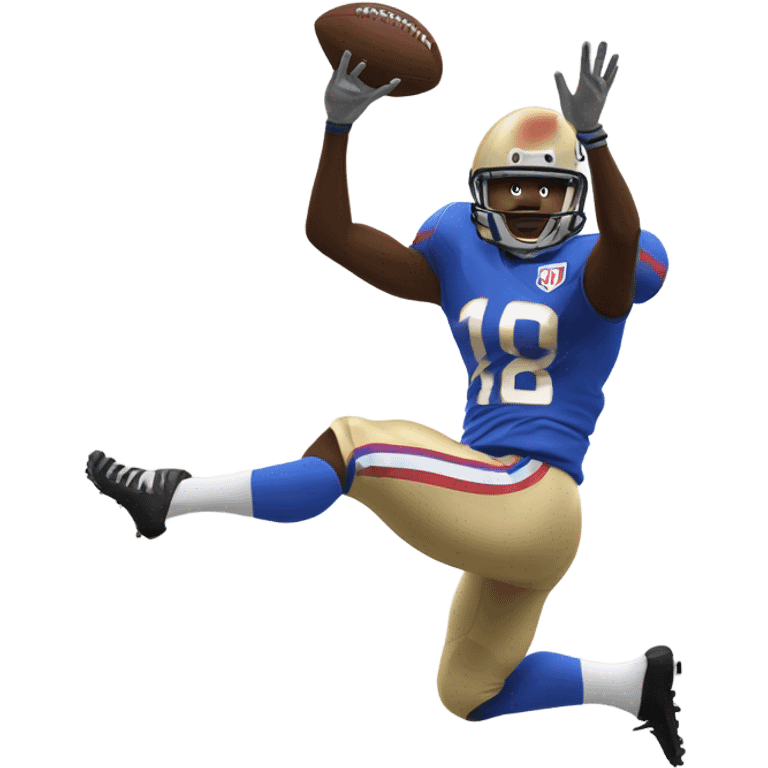 football player making a one handed catch for a touchdown emoji