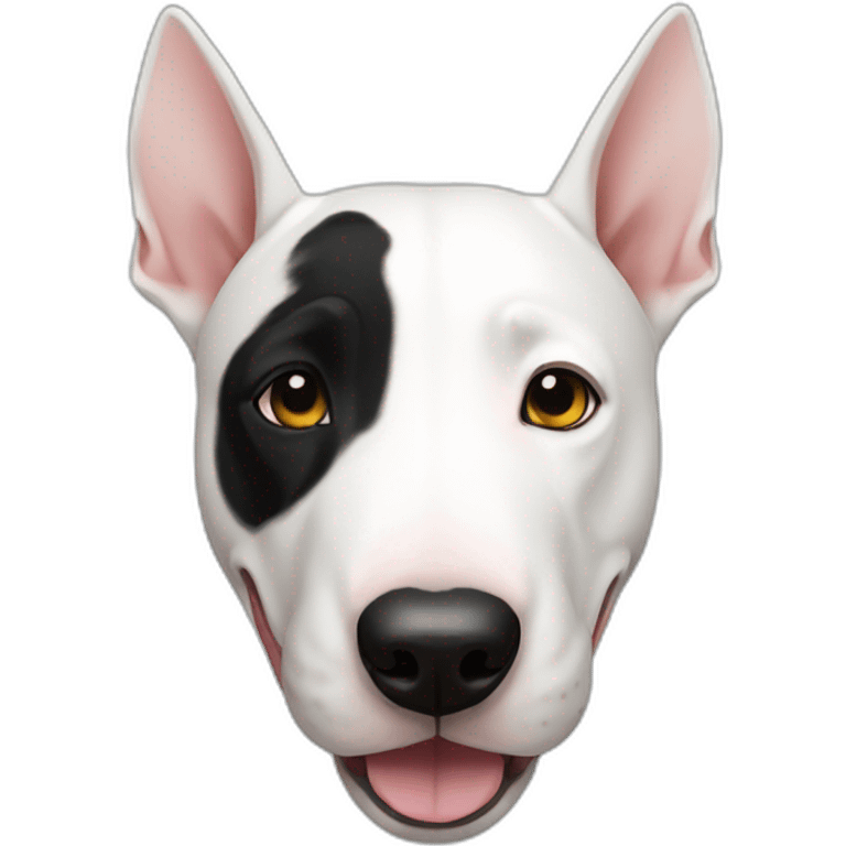 English bull terrier with black eye emoji