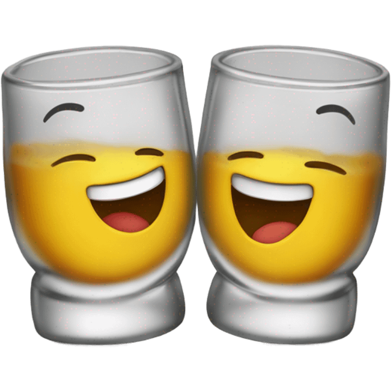 two shot glasses cheering  emoji