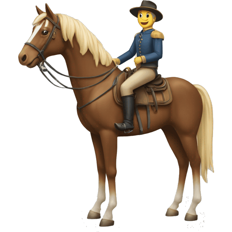 Chat sur un cheval emoji