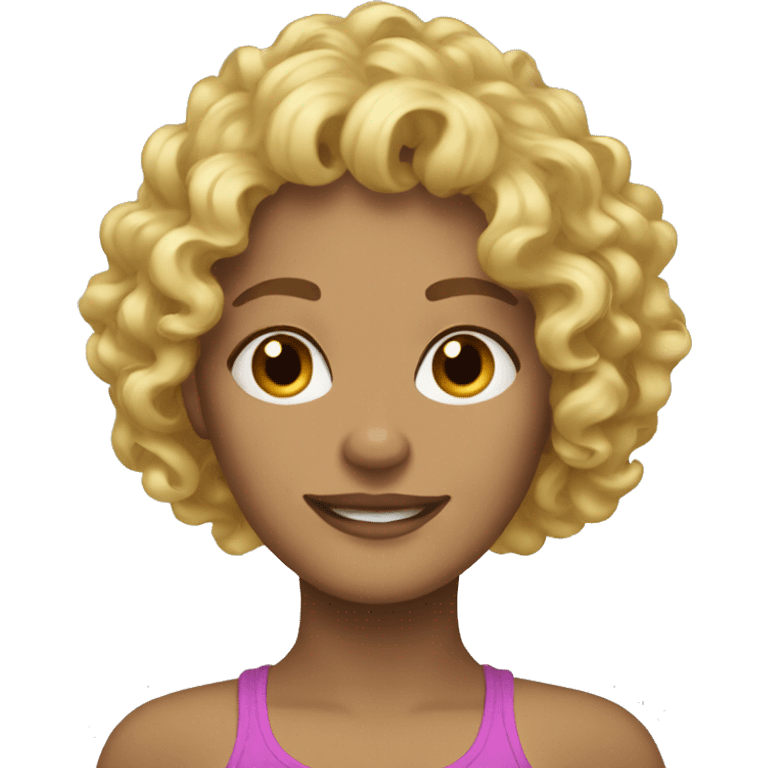 curly hair blonde  emoji