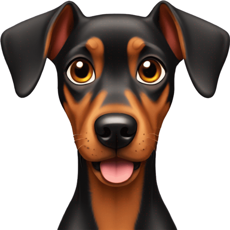 surprised German Pinscher with floppy ears emoji