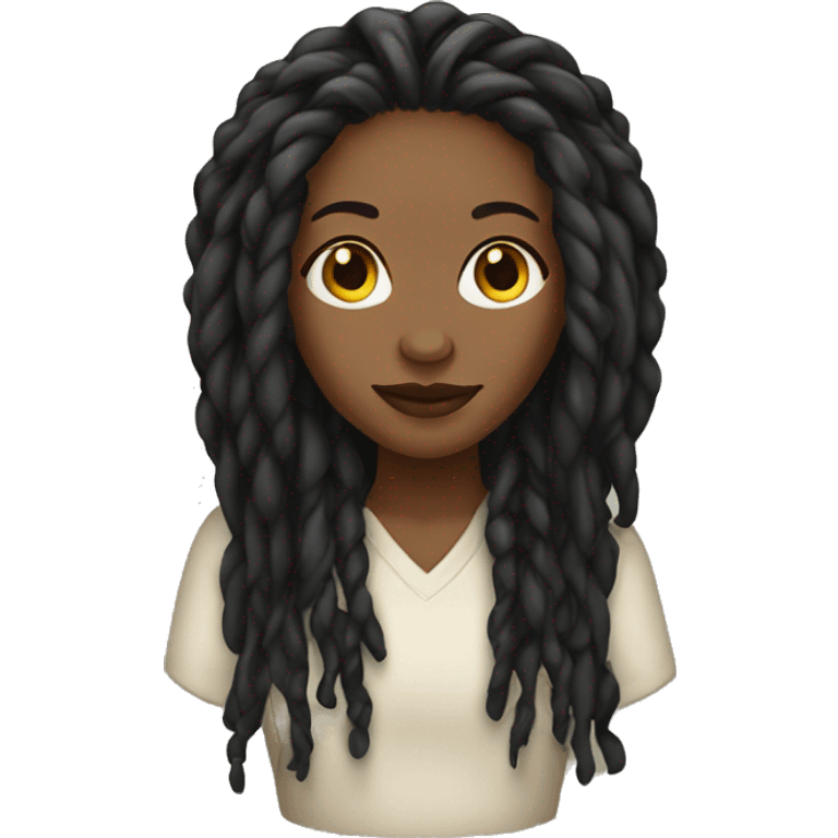 Black woman with long dread locs emoji