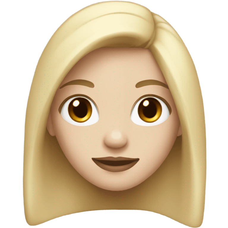 Pale girl with black and blond hair emoji