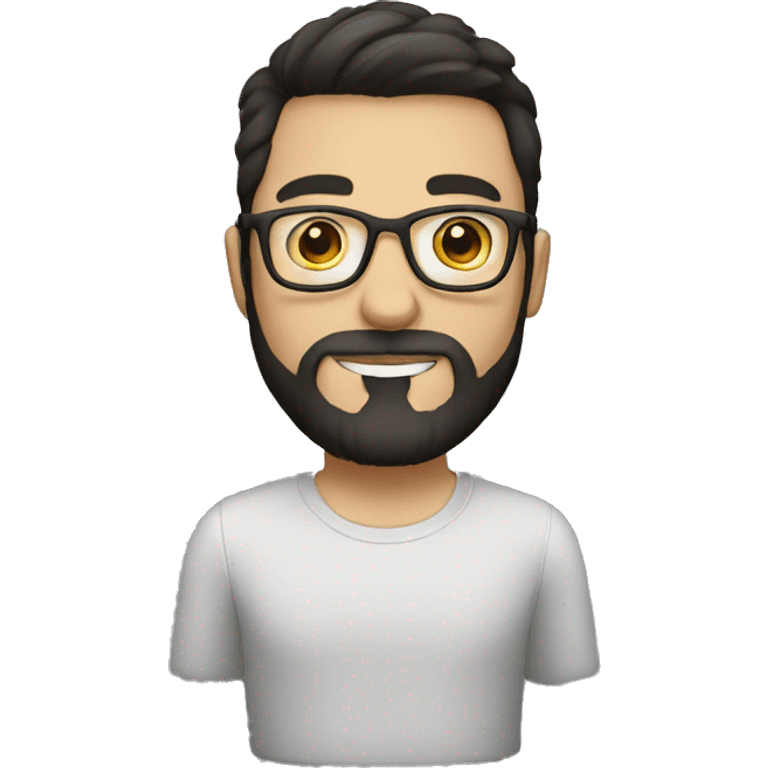 white guy with dark hair and beard glasses emoji