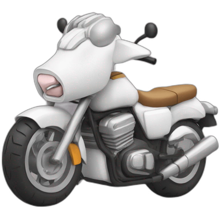 Une chèvre sur une moto emoji