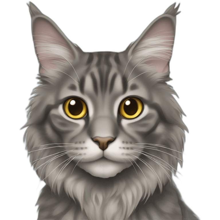 turtle grey Maine Coon cat emoji