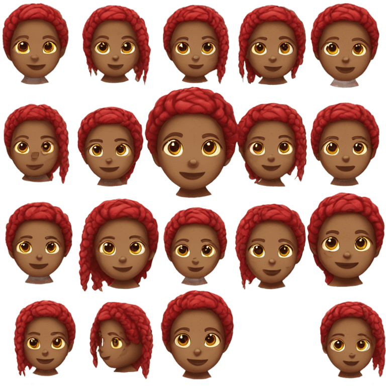 Black girl with red braids  emoji