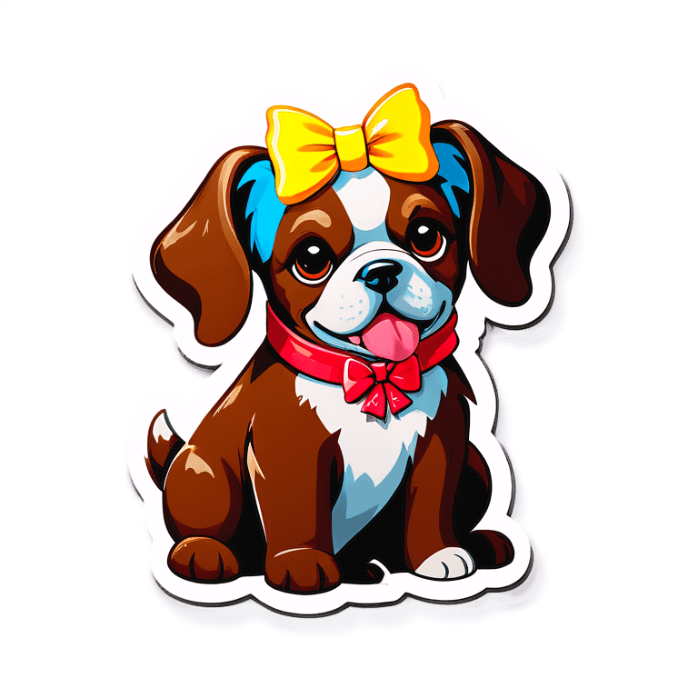 Dog wearing a bow emoji