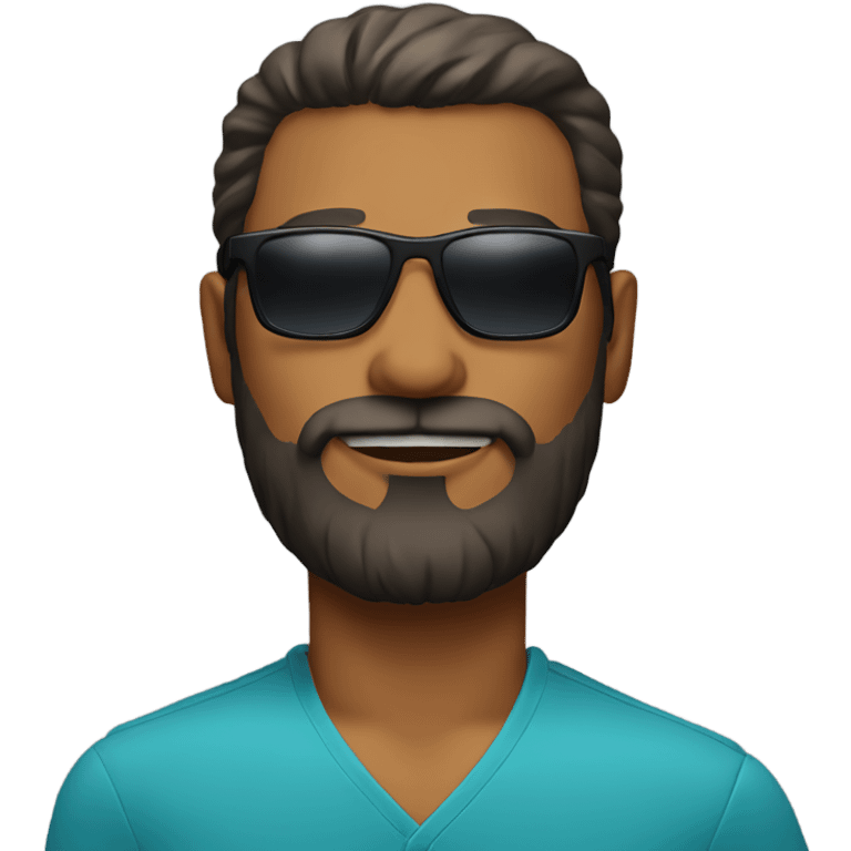 bold man with beard wear sunglasses  emoji