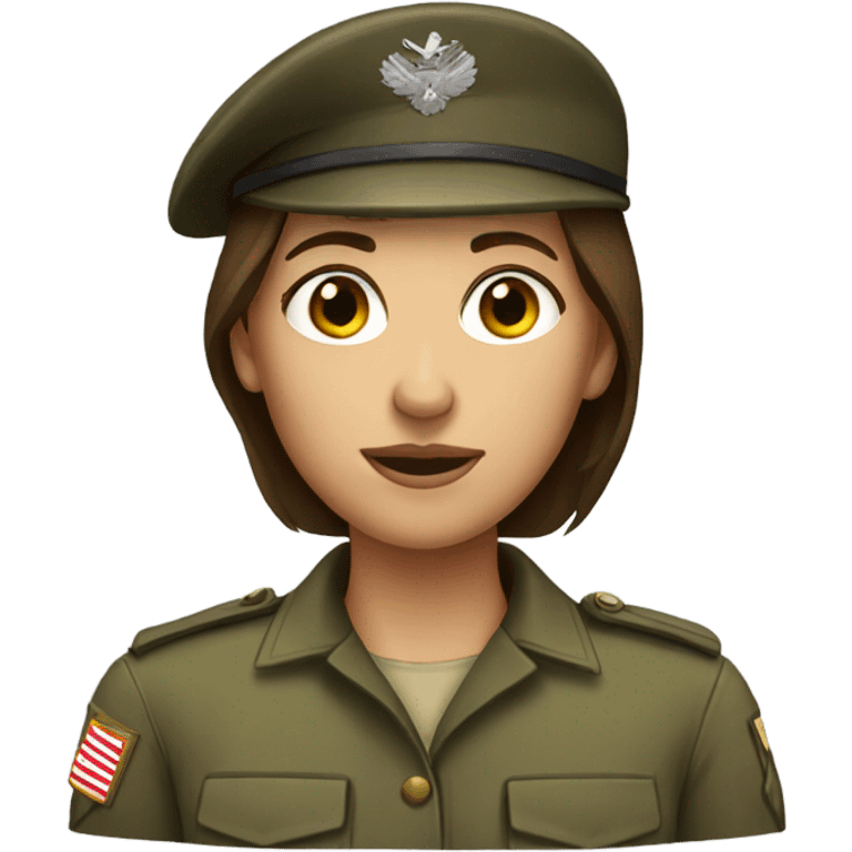 Female brown hair soldier  emoji