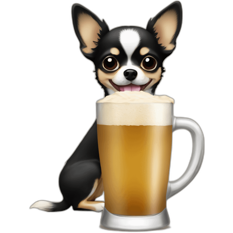 A black and beige hairy chihuahua drinking argentinian mate emoji