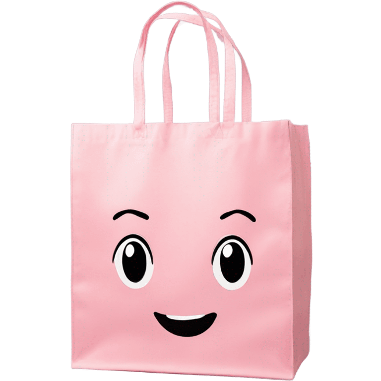 cute pink grocery bag no face emoji