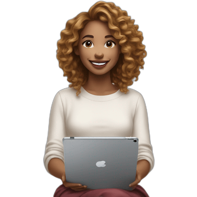 ipad pro 11 and apple pencil happy woman draw emoji