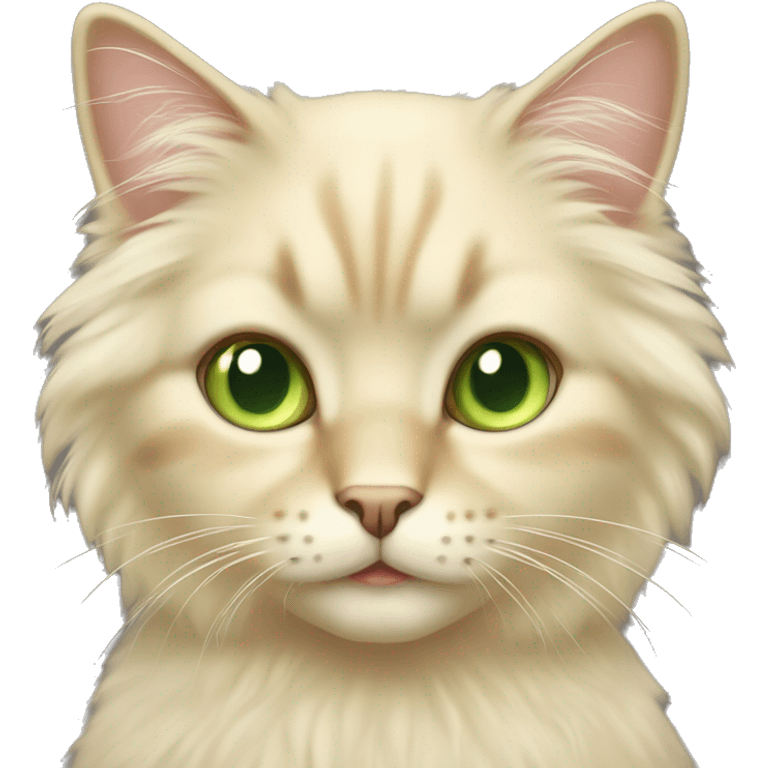 blonde fluffy cat feminine with light green eyes emoji