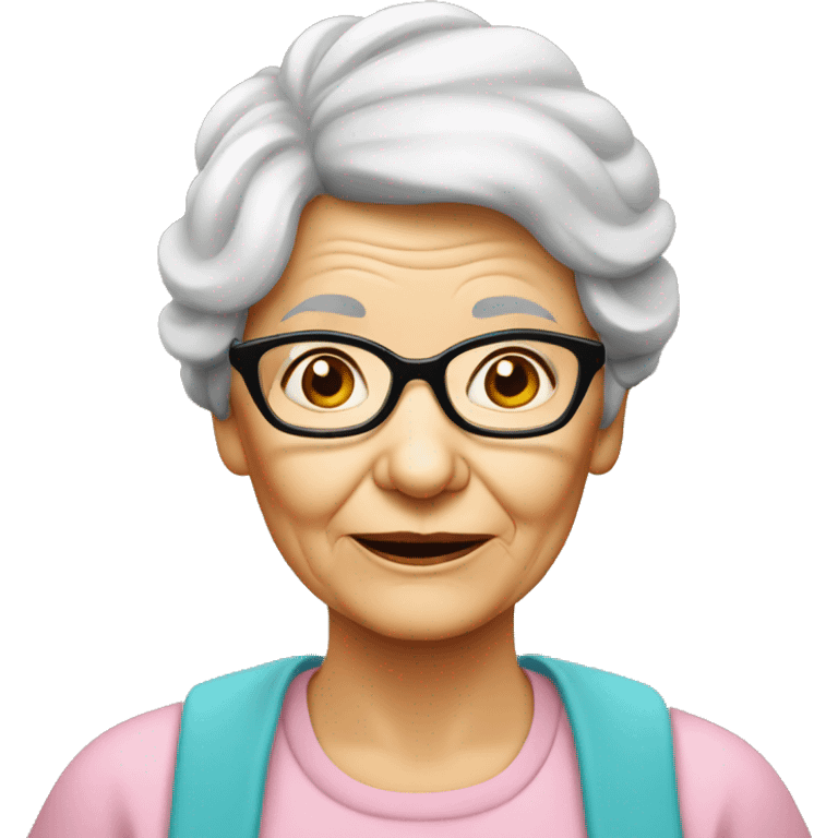 Old lady with glasses ￼ emoji