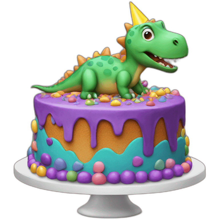 dinosaur birthday cake emoji