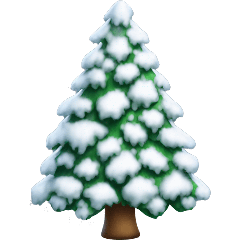 a Christmas tree covered with snow  emoji