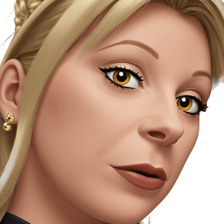 blonde girl portrait with earrings emoji