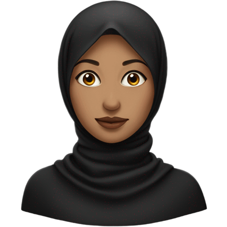 black hijabi with a beauty mark on her nose emoji