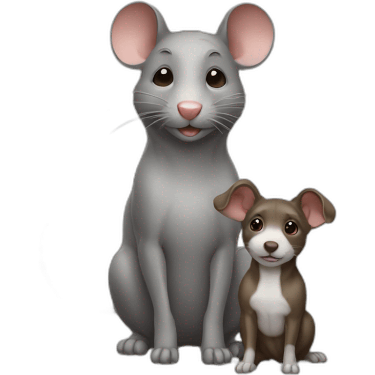 Un rat avec un chien emoji