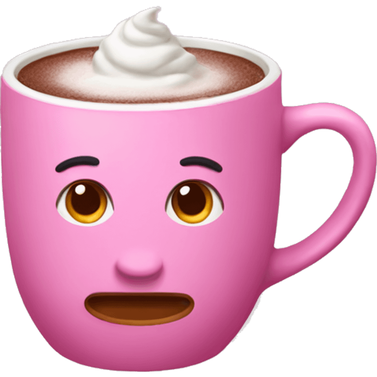 Pink hot chocolate mug emoji