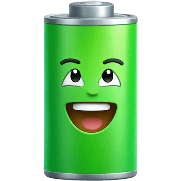 Green battery smiling closed mouth emoji